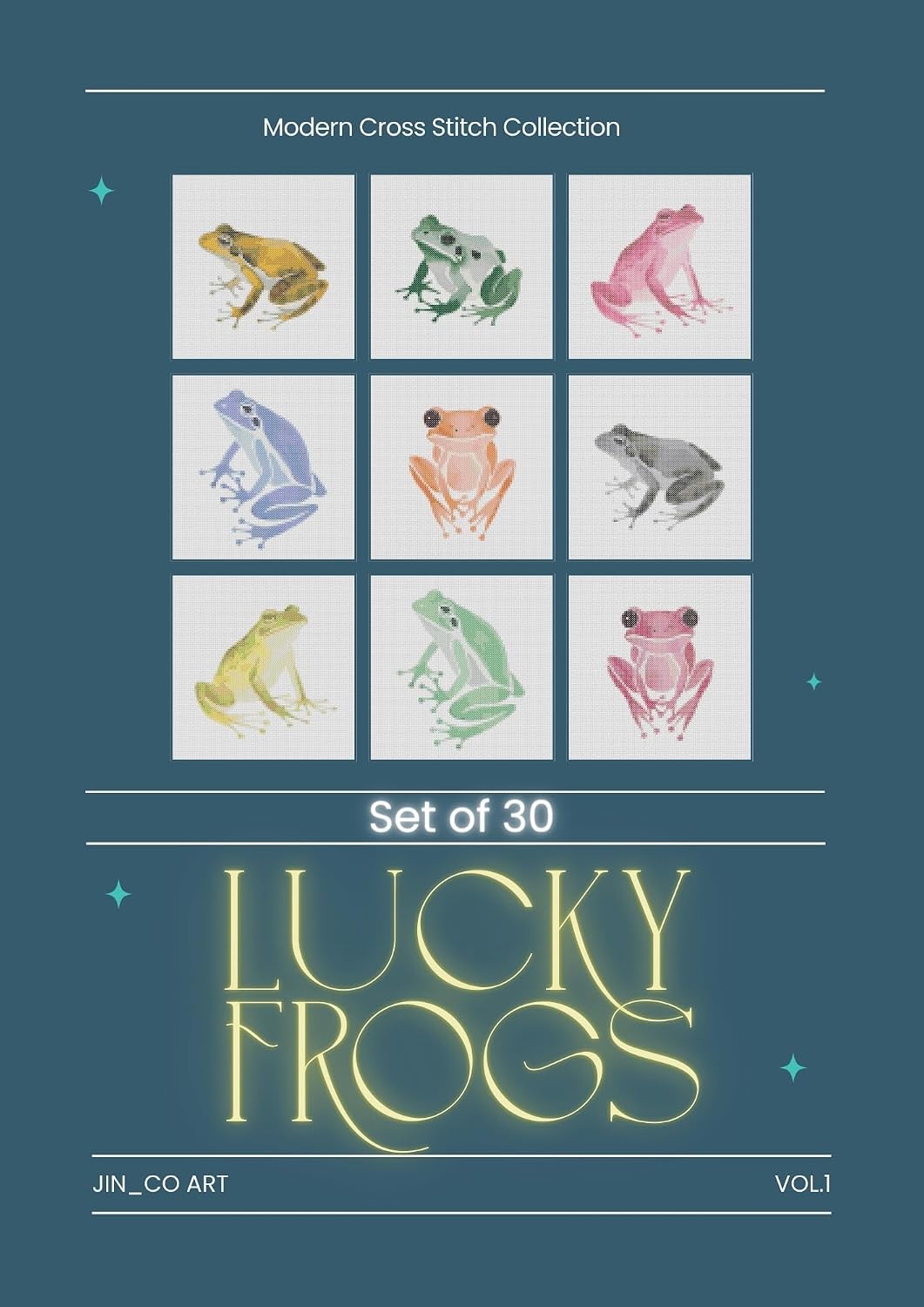 ler totalmente Lucky Frogs Vol.1: 30 Quick & Easy Modern Cross Stitch Patterns (English Edition)