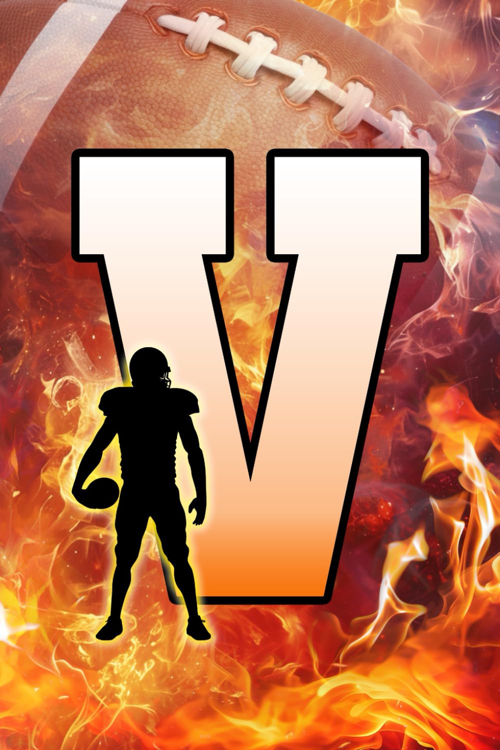 V: Letter "V" Initial American Football Player and Fire Flames Personalized Name Monogram Notebook - College-Ruled Personal Journal, Writing Pad, or Diary for Football Fans - 110 Pages, 6x9 baixar o livro de graça