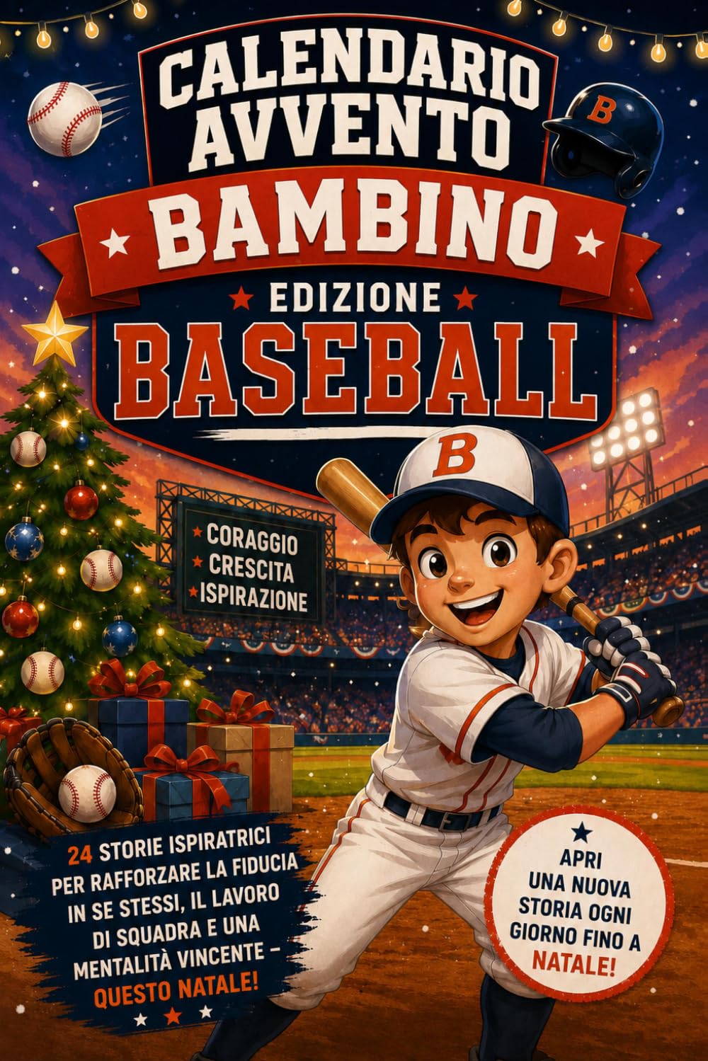 Calendario Avvento Bambino: Edizione Baseball. 24 storie di campioni con il nome nascosto per il conto alla rovescia di Natale | Gioco e regalo per maschietti dai 6 ai 9 anni (Italian Edition)