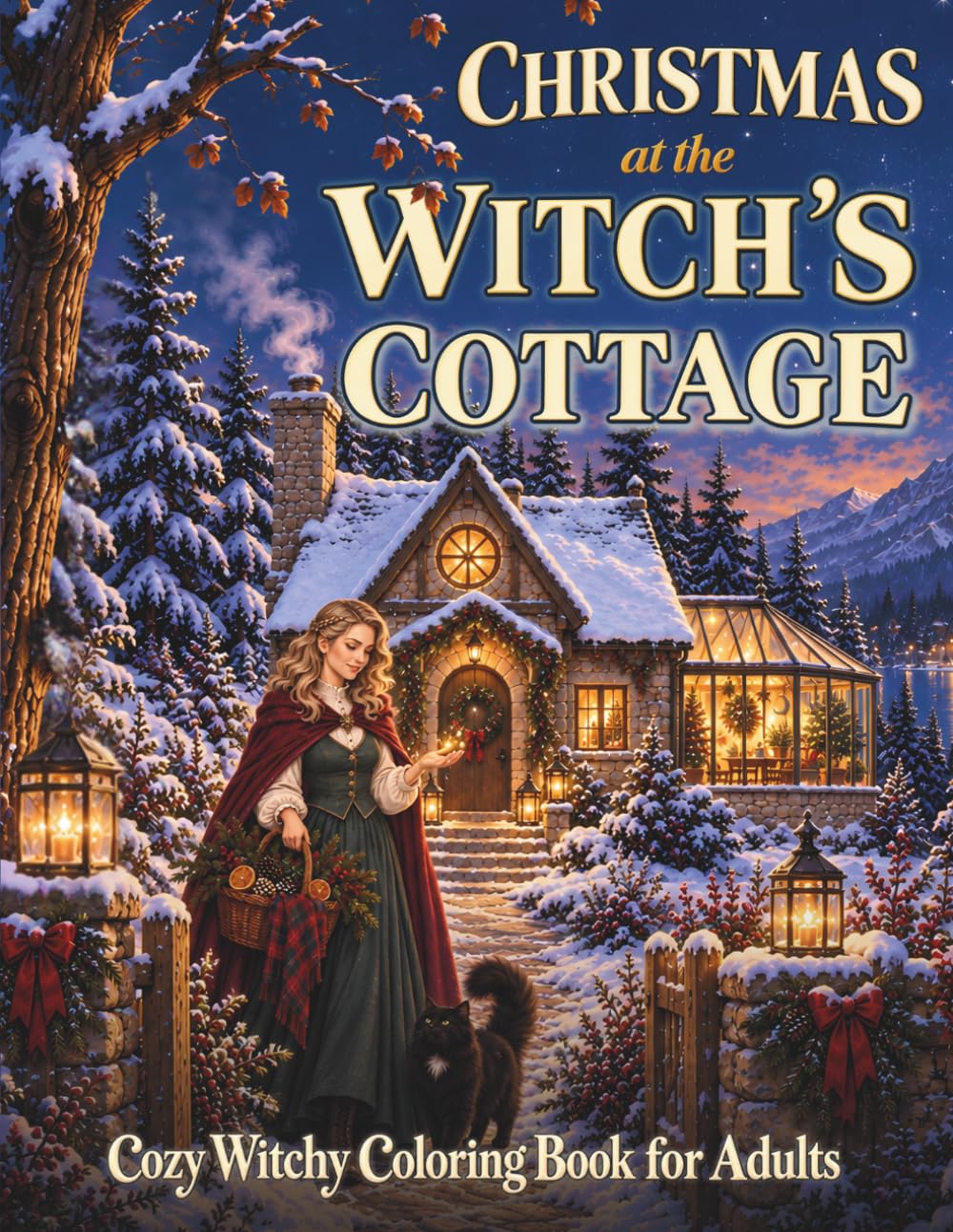 Christmas at the Witch’s Cottage: Cozy Witchy Coloring Book for Adults baixar o livro de graça