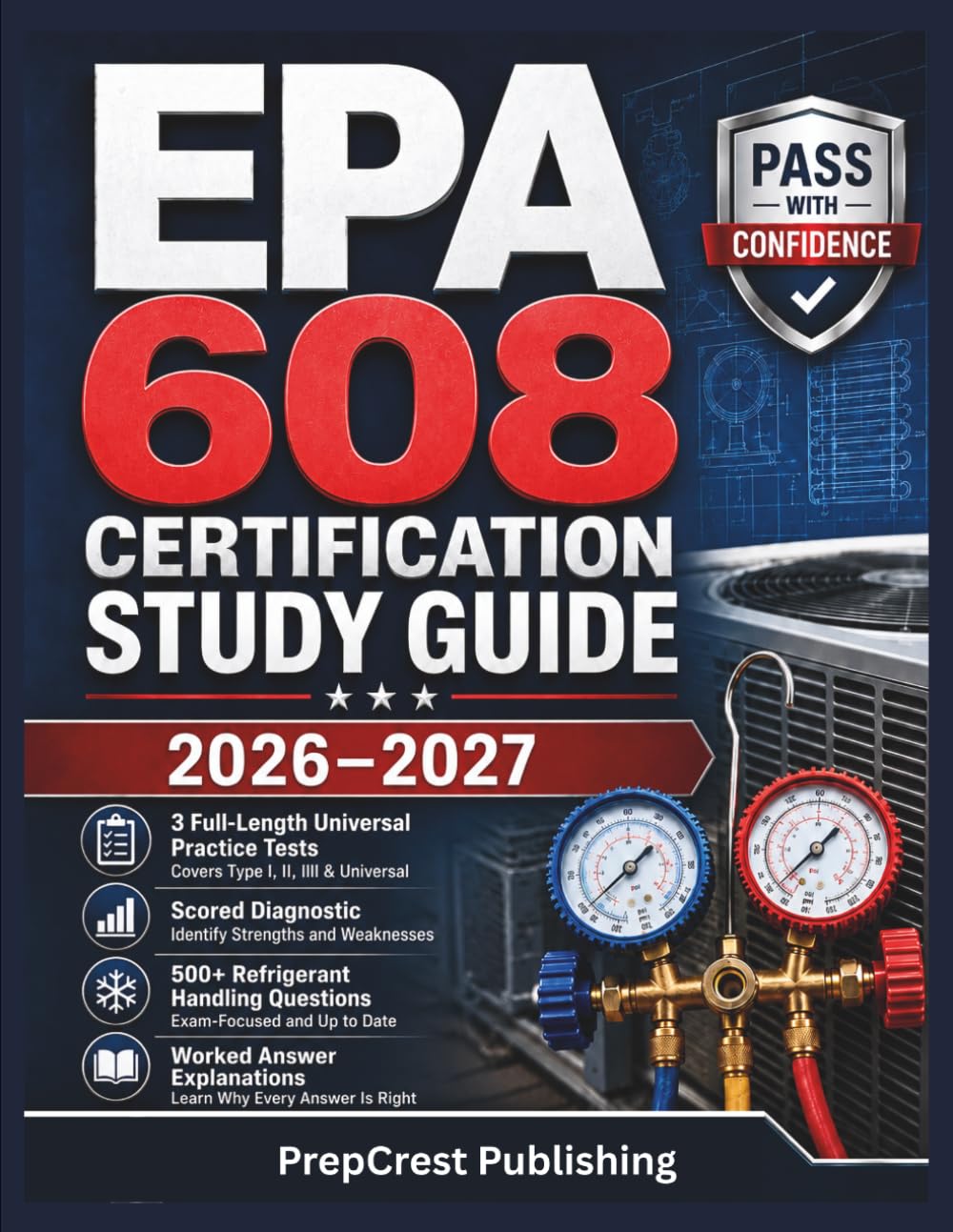 capítulo por capítulo baixar EPA 608 Certification Study Guide 2026-2027: 3 Full-Length Universal Practice Tests, a Scored Diagnostic and 500+ Refrigerant Handling Questions with Worked Answer Explanations