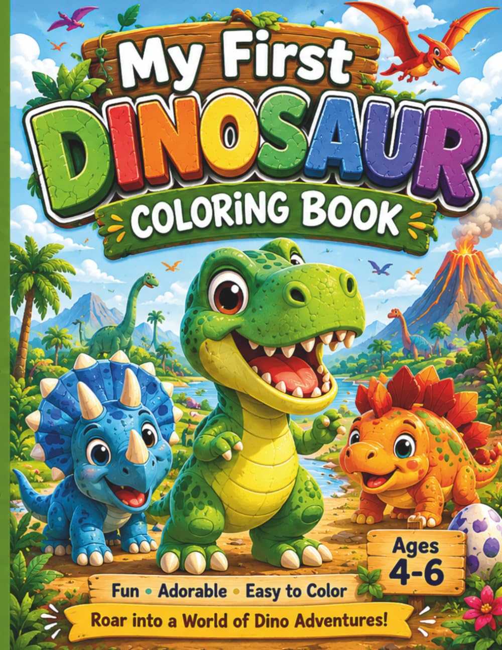 ler totalmente My First Dinosaur Colouring Book: For Preschool Children, Kindergarteners, Ages 4-6