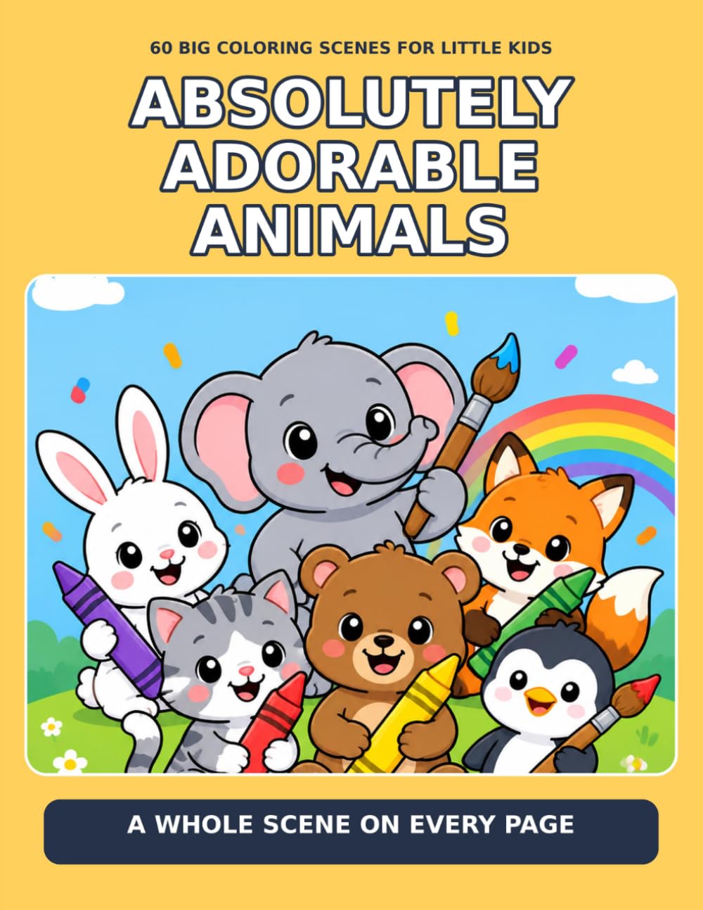 capítulo por capítulo baixar Absolutely Adorable Animals: A Cute Animal Coloring Book for Kids Ages 4-8 | 60 Big, Fun Scenes to Color (Big Scene Coloring Books)