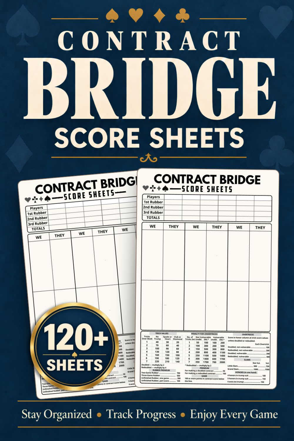 ler totalmente Contract Bridge Score Sheets: 120+ Score Pads for Contract Bridge Players, Clubs and Game Nights