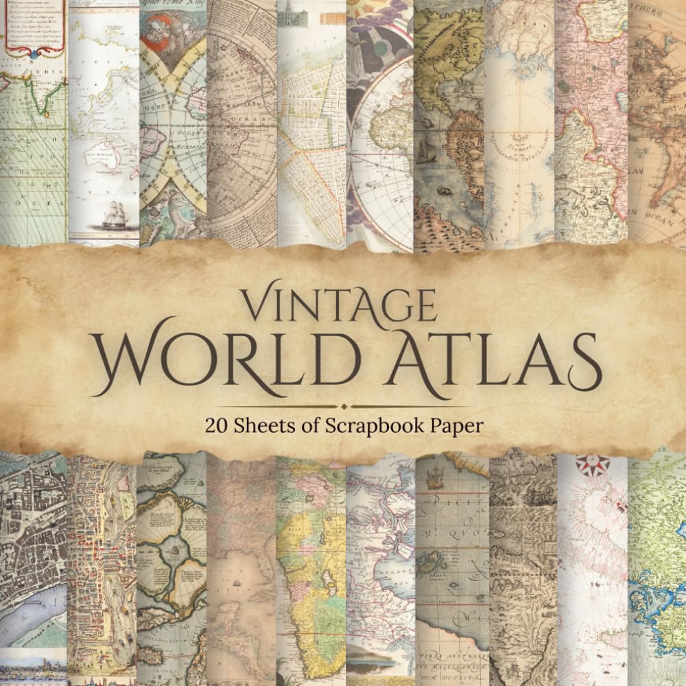 capítulo por capítulo baixar Vintage World Atlas Scrapbook Paper: Authentic Antique Maps for Junk Journals, Scrapbooking & Paper Crafts, Includes 20 Pages of 8.5 by 8.5 Inch Paper (Vintage Scrapbook Paper)