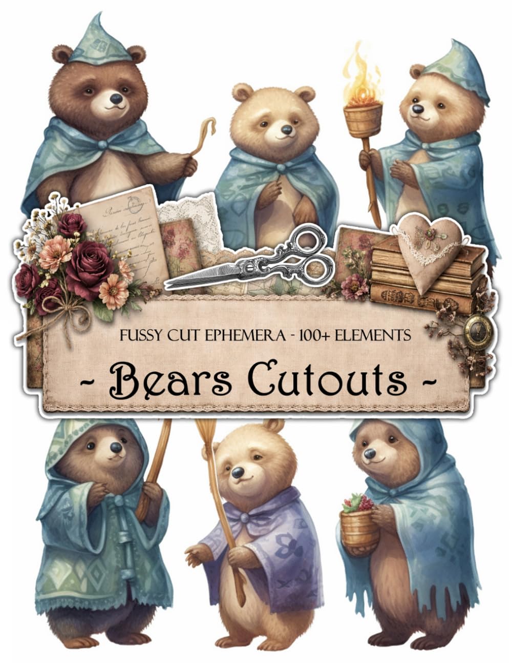 Bears Fussy Cuts: Junk Journal Supplies to Cut Out baixar o livro de graça