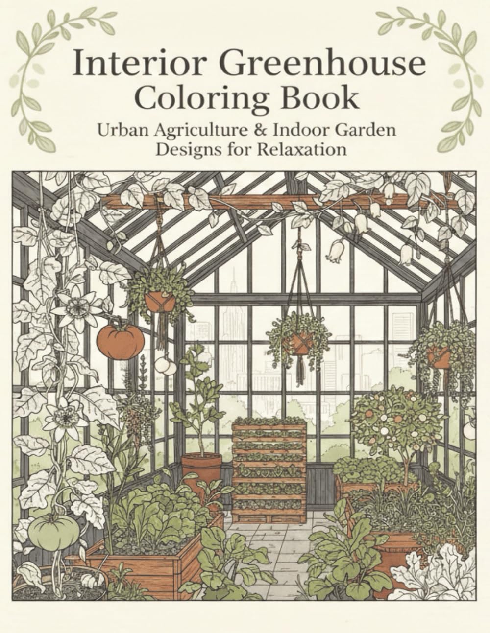Interior Greenhouse Coloring Book: Urban Agriculture & Indoor Garden Designs for Relaxation baixar livro de graça