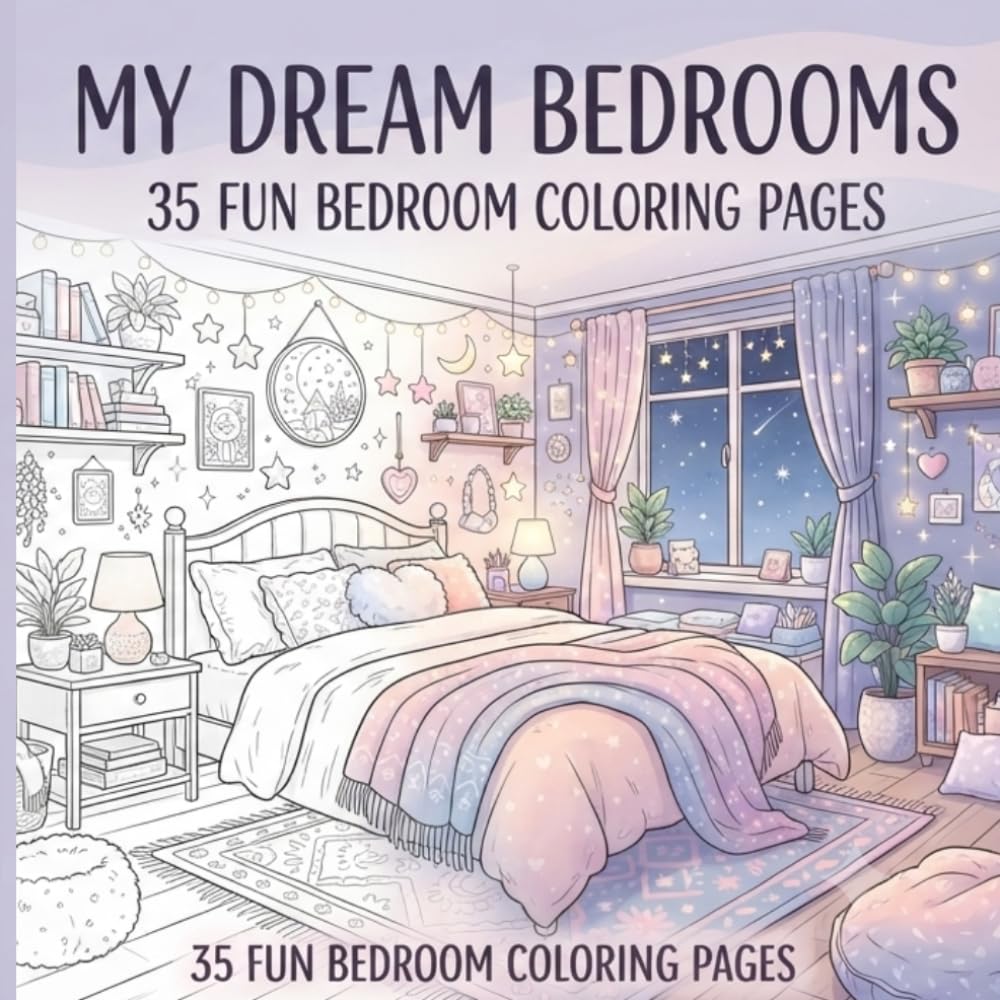 My Dream Bedrooms: A Cozy Bedroom Coloring Book for Kids and Adults baixar o livro de graça