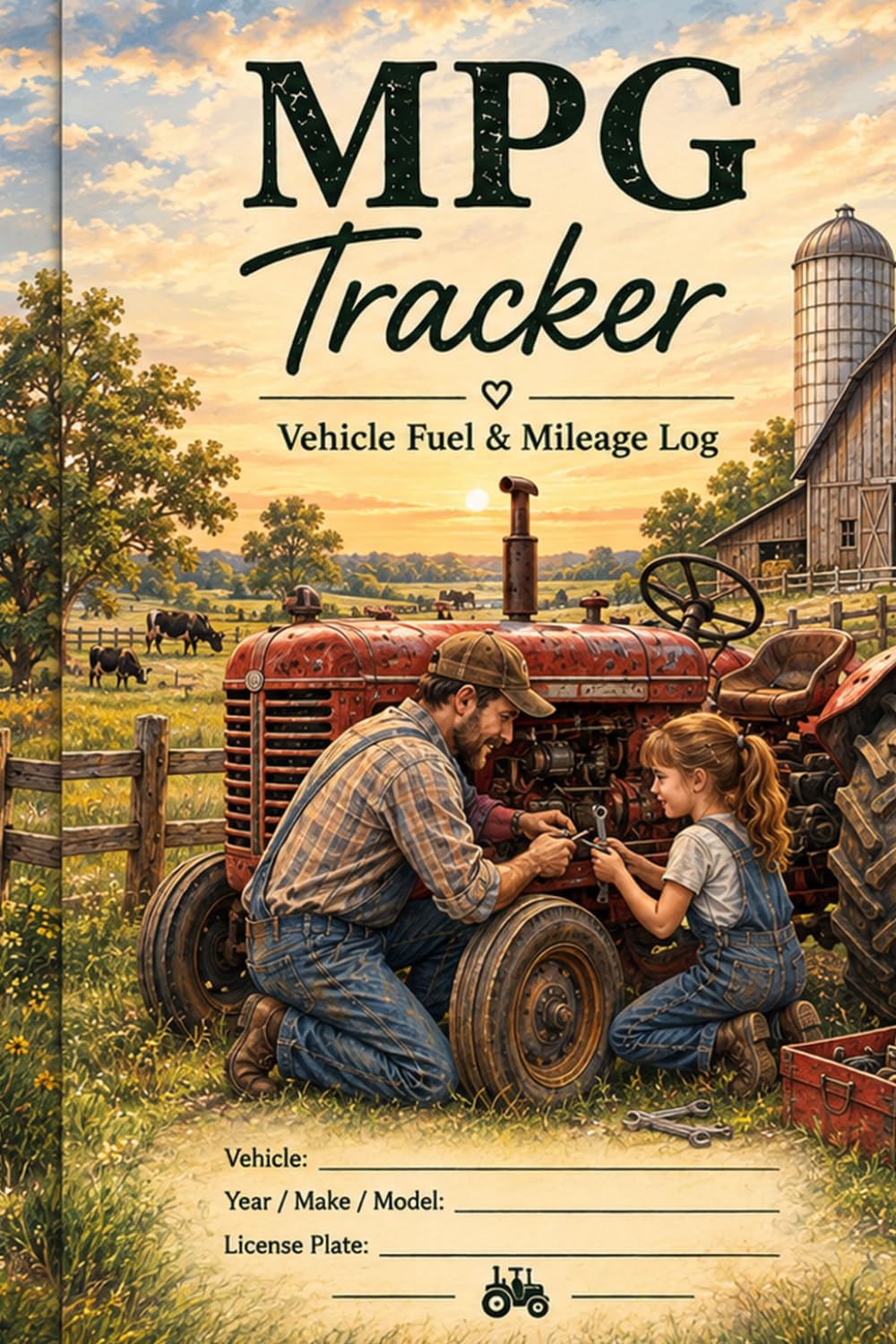 ler totalmente MPG Log - Father Daughter - Farm: Mileage, Gas, Fuel Cost & Maintenance Tracker | 720 Fill-Up Records | Pocket Size 4" x 6" Logbook