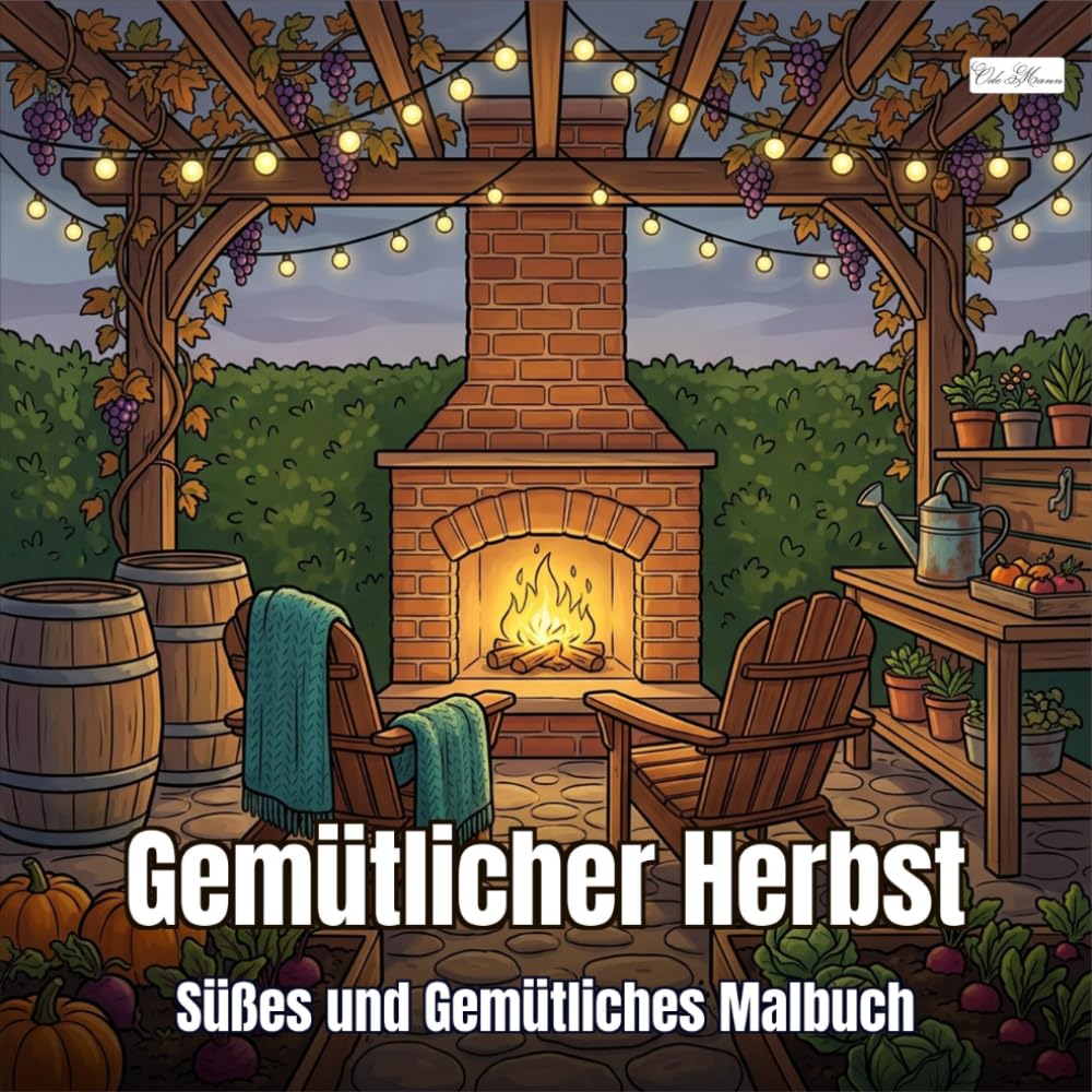 Cozy Autumn Patio - Gemütlicher Herbst — Süßes und Gemütliches Malbuch: 60 Seiten mit herbstlichen Szenen und Stillleben ohne Figuren (German Edition) baixar o livro de graça