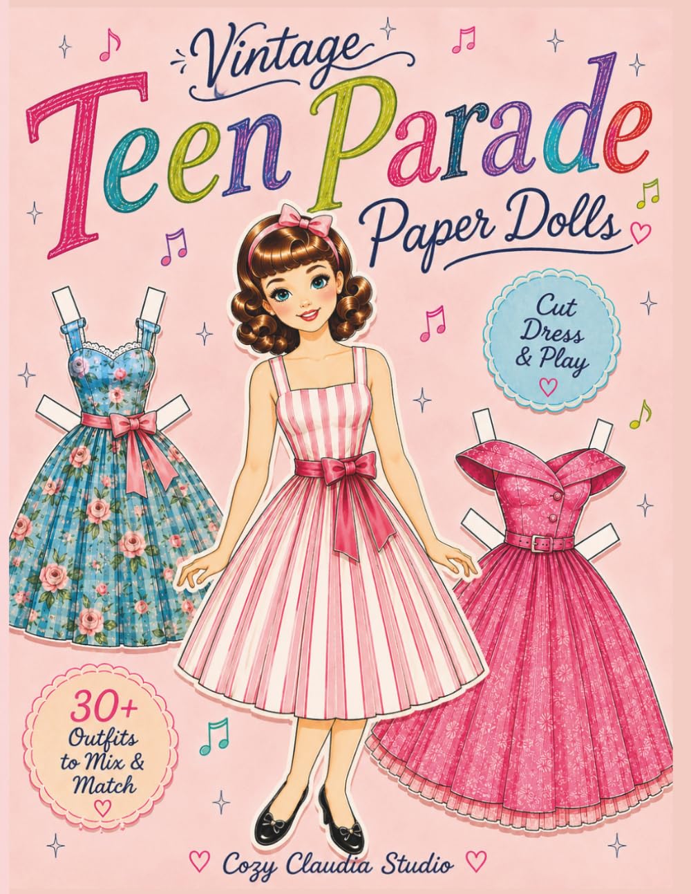 ler totalmente Vintage Teen Parade Paper Dolls: 30+ Vintage Outfits to Mix & Match | A Cut-and-Play Activity Book for Girls, Teens & Adults