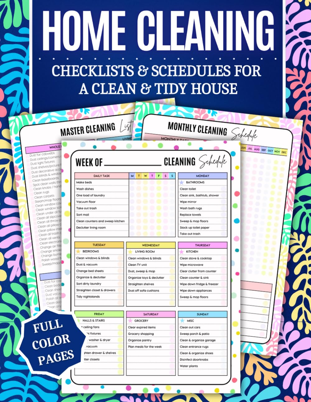 Home Cleaning Book: COLOR House Cleaning Checklist Planner and Organizer to Keep Your House Neat and Tidy! Clean, Track, and Declutter with Daily,... for Stress-Free, Joyful Housekeeping! baixar livro de graça