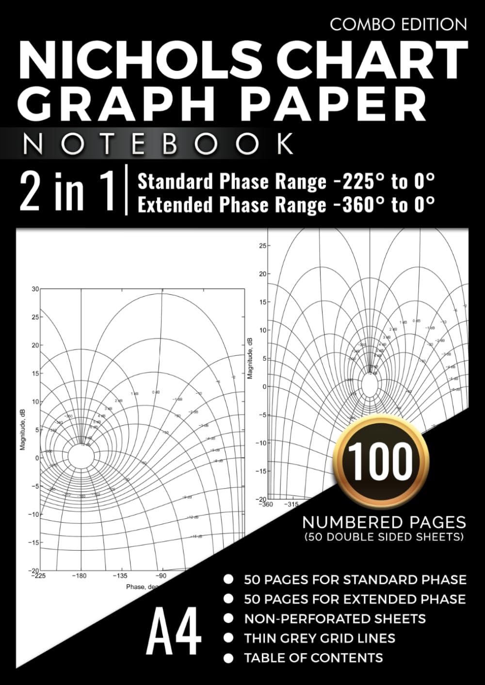 ler totalmente Nichols Chart Graph Paper Notebook - Standard & Extended Nichols Charts for Control System Engineering: 100 Numbered Pages with Table of Contents |... (−360° to 0°) Nichols Charts | DIN A4 Size