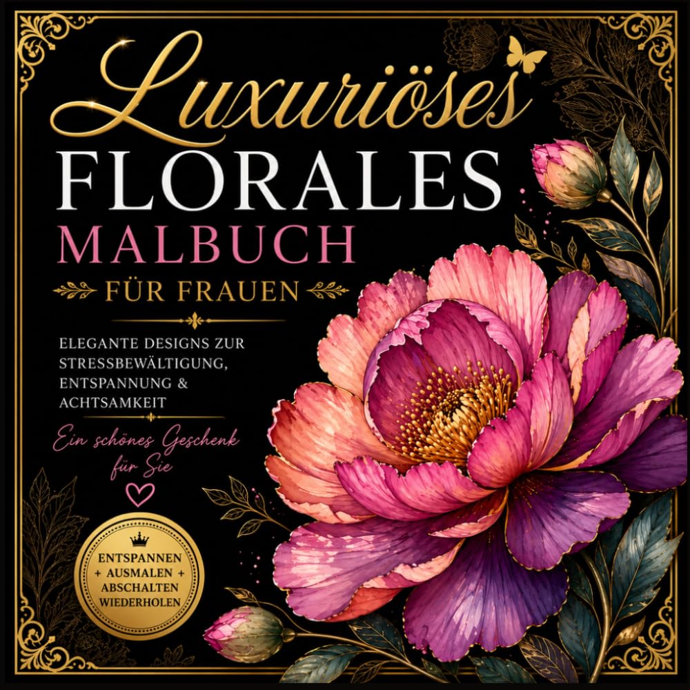 ler totalmente Luxuriöses Florales Malbuch Frauen: Elegante Blumenmotive, Entspannung, Achtsamkeit: Stressabbau durch kreative Auszeit mit detailreichen botanischen Illustrationen für Erwachsene (German Edition)