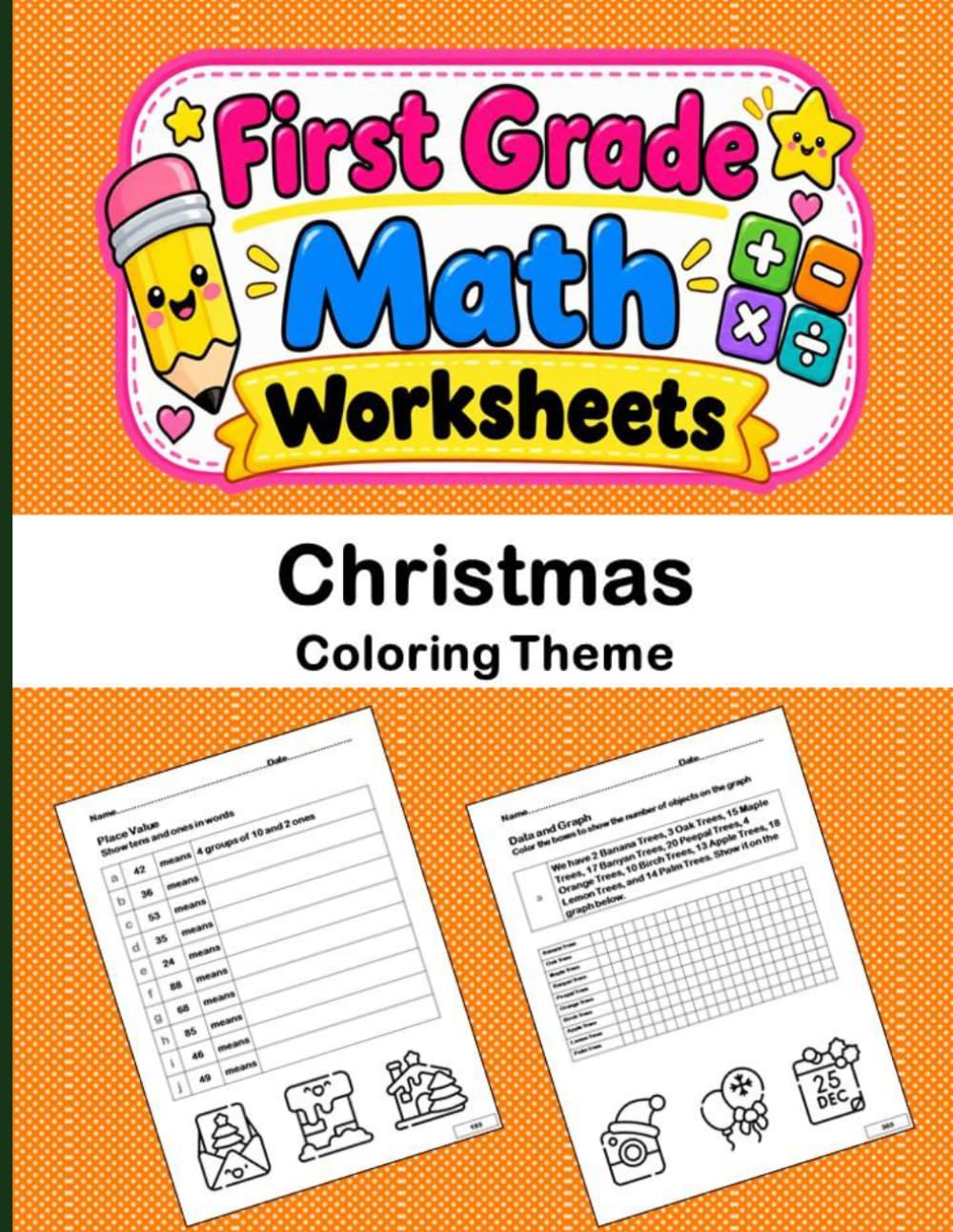 300+ First Grade Math Practice Drills with Answers | Christmas Coloring Theme | Common Core Aligned Yearlong Math Review: Fun Christmas Math Coloring... Holidays Gift for Kids | Adult Math Refresher baixar o livro de graça