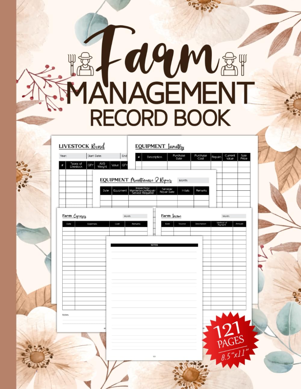 Farm Management Record Keeping Book: Farming Organizer Journal for Livestock Tracking, Equipment Inventory, Repairs, Income, and Expenses baixar o livro de graça