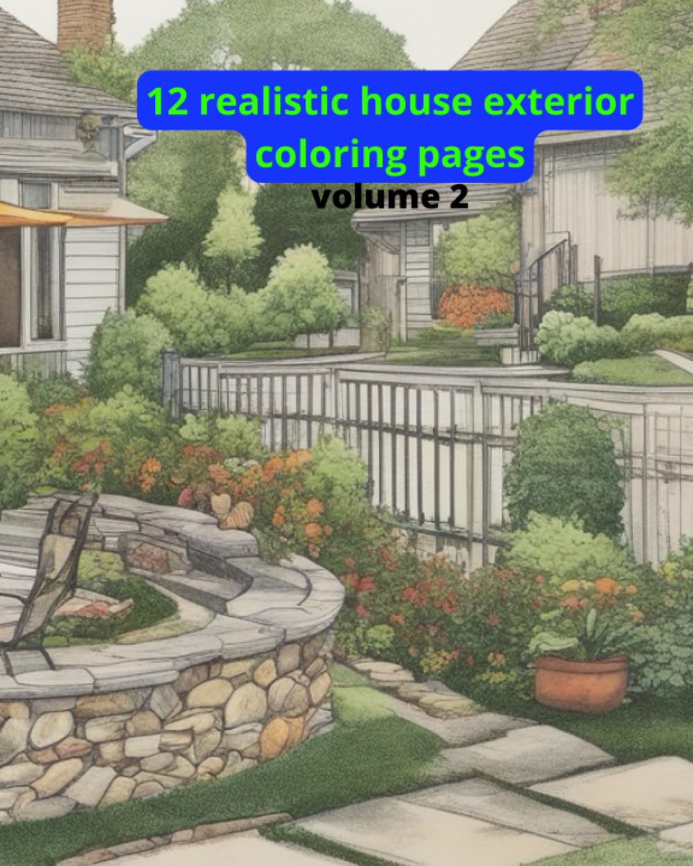 12 House Exterior Coloring Book volume 2