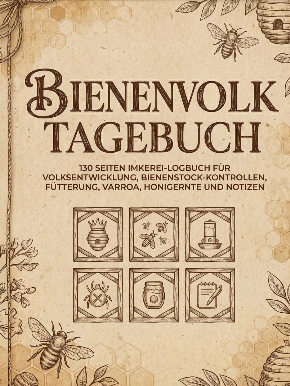 capítulo por capítulo baixar Bienenvolk Tagebuch: 130 Seiten Imkerei-Logbuch für Volksentwicklung, Bienenstock-Kontrollen, Fütterung, Varroa, Honigernte und Notizen (German Edition)