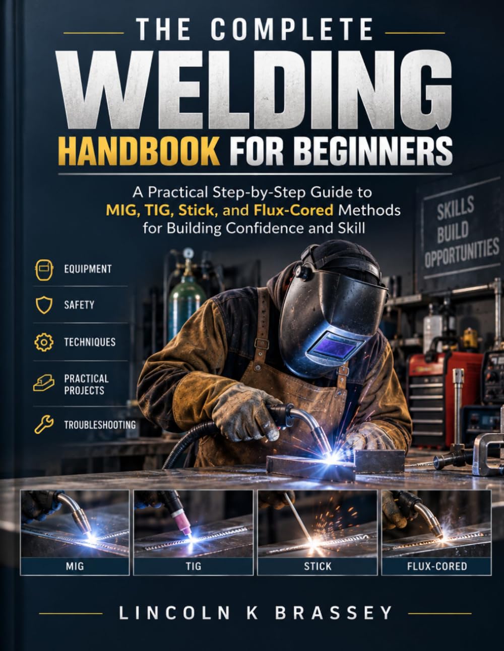 The Complete Welding Handbook for Beginners: A Practical Step-by-Step Guide to MIG, TIG, Stick, and Flux-Cored Methods for Building Confidence and Skill