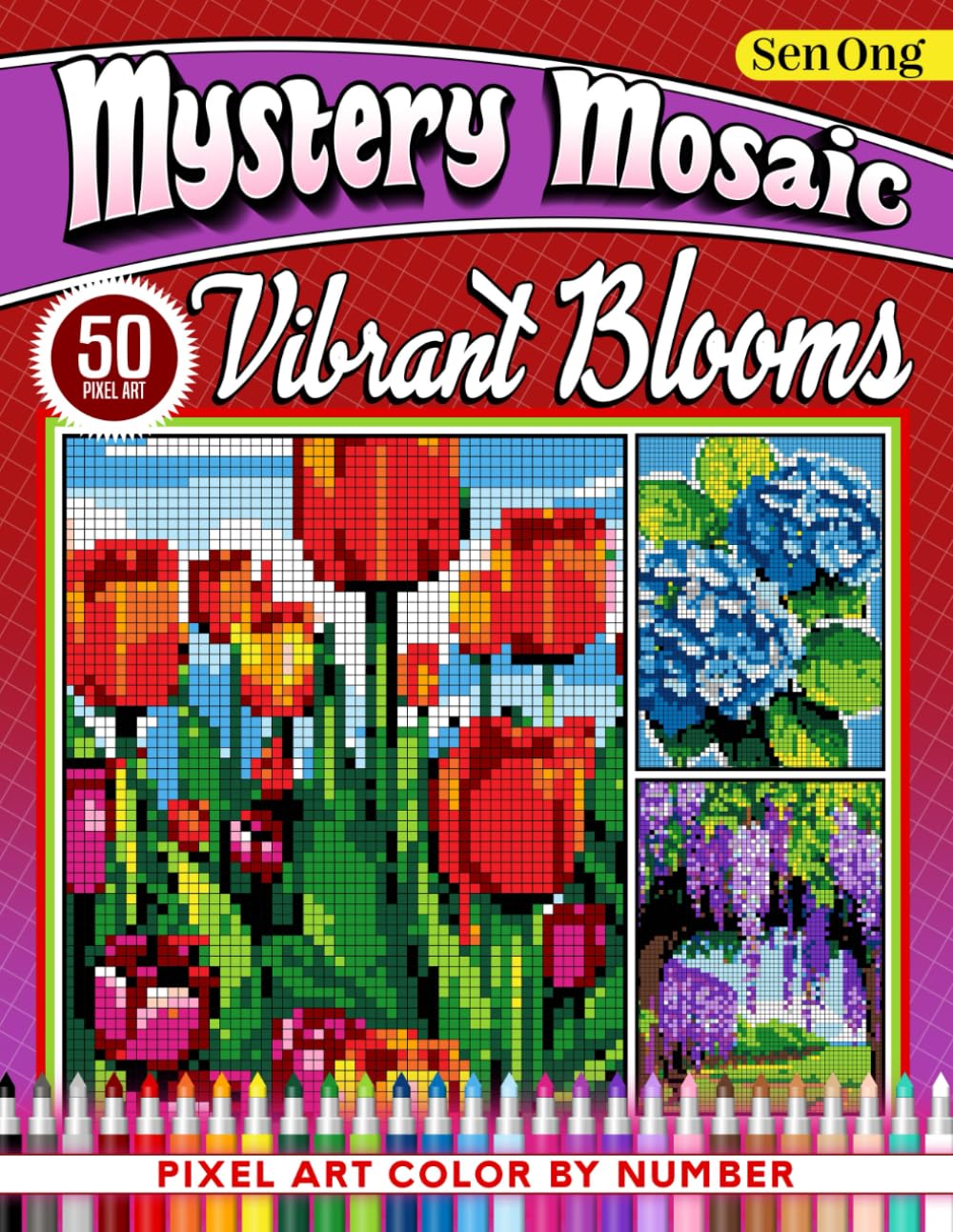 Vibrant Blooms Mystery Mosaics Color by Number: 50 Pixel Art Flower Scenes baixar livro de graça