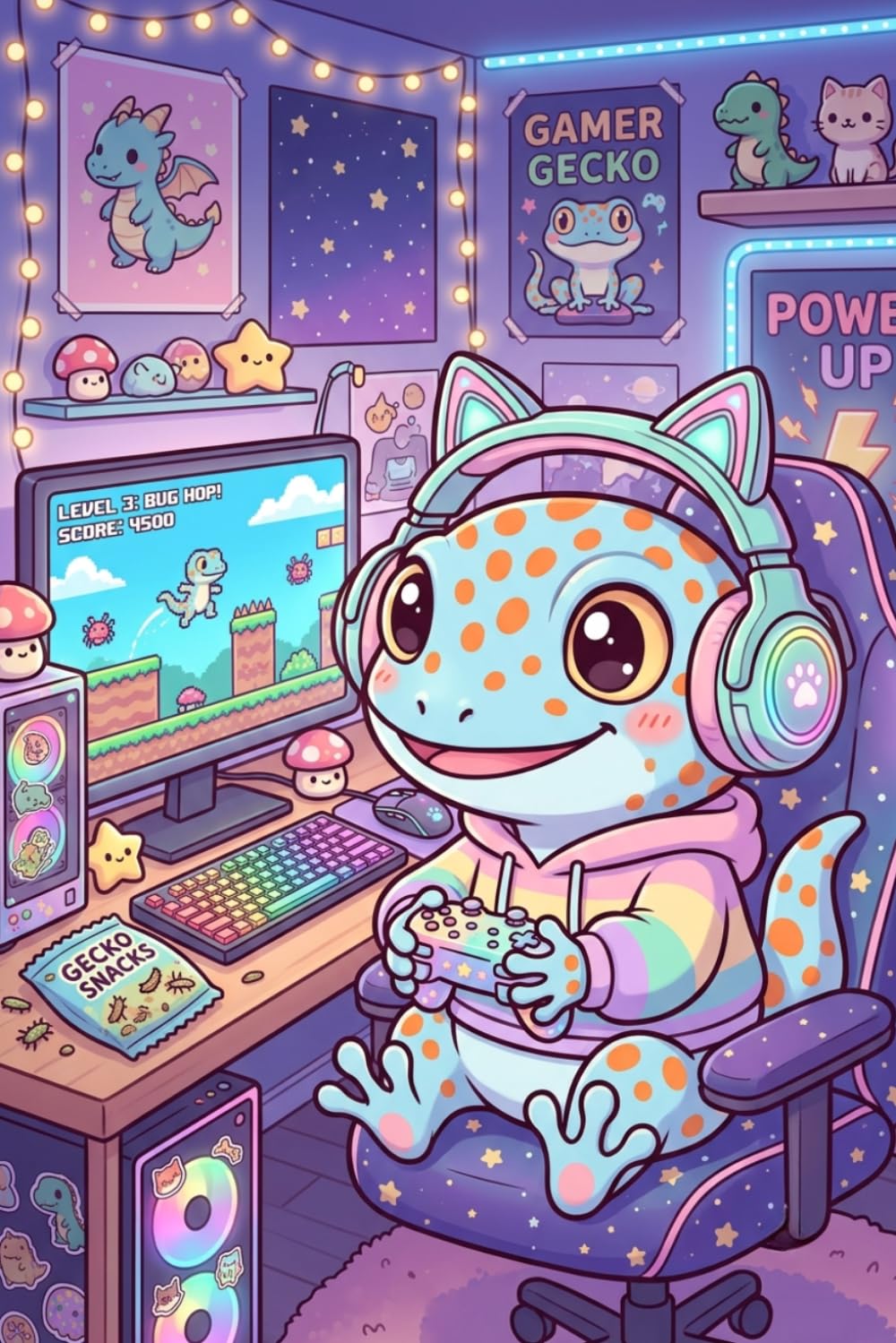 Tokay Gecko Gamer Journal: Cute Gaming Notebook Featuring a Tokay Gecko with Headset, RGB Setup, and Controller • Perfect for Journaling, Notes, School, Work, and Gaming Fans baixar livro de graça