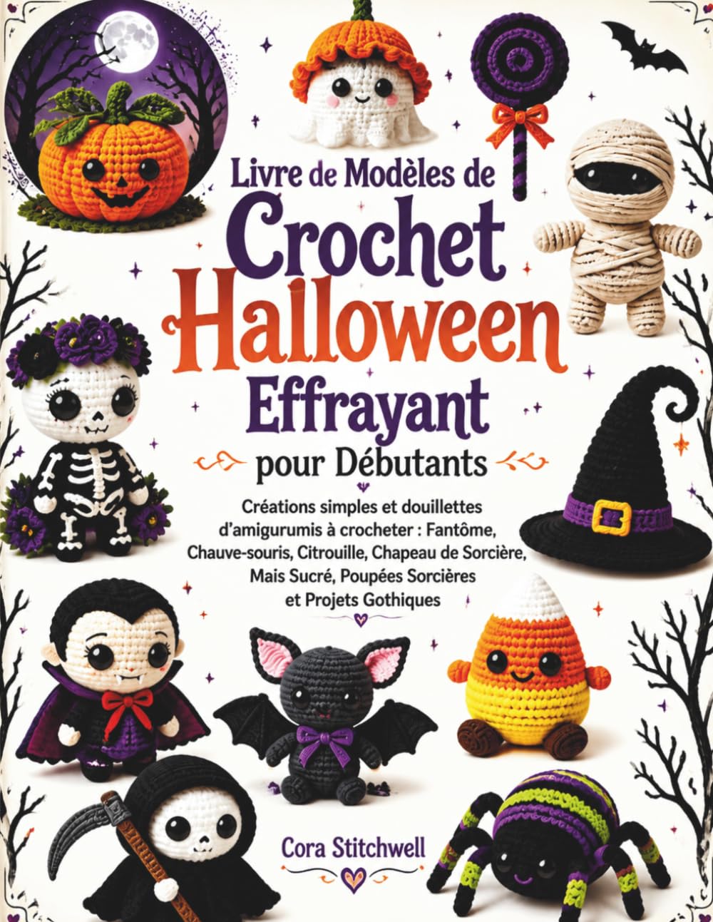 ler totalmente Livre de Modèles de Crochet Halloween Effrayant pour Débutants: Créations simples et douillettes d’amigurumis à crocheter: Fantôme, Chauve-souris,... Sorcières, Projets Gothiques (French Edition)