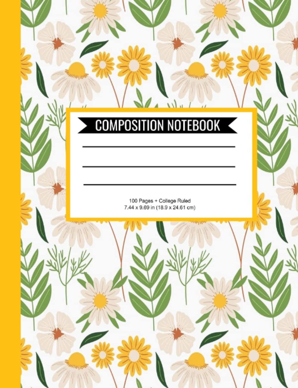 Yellow Floral Print Composition Notebook: Floral Pattern baixar o livro de graça