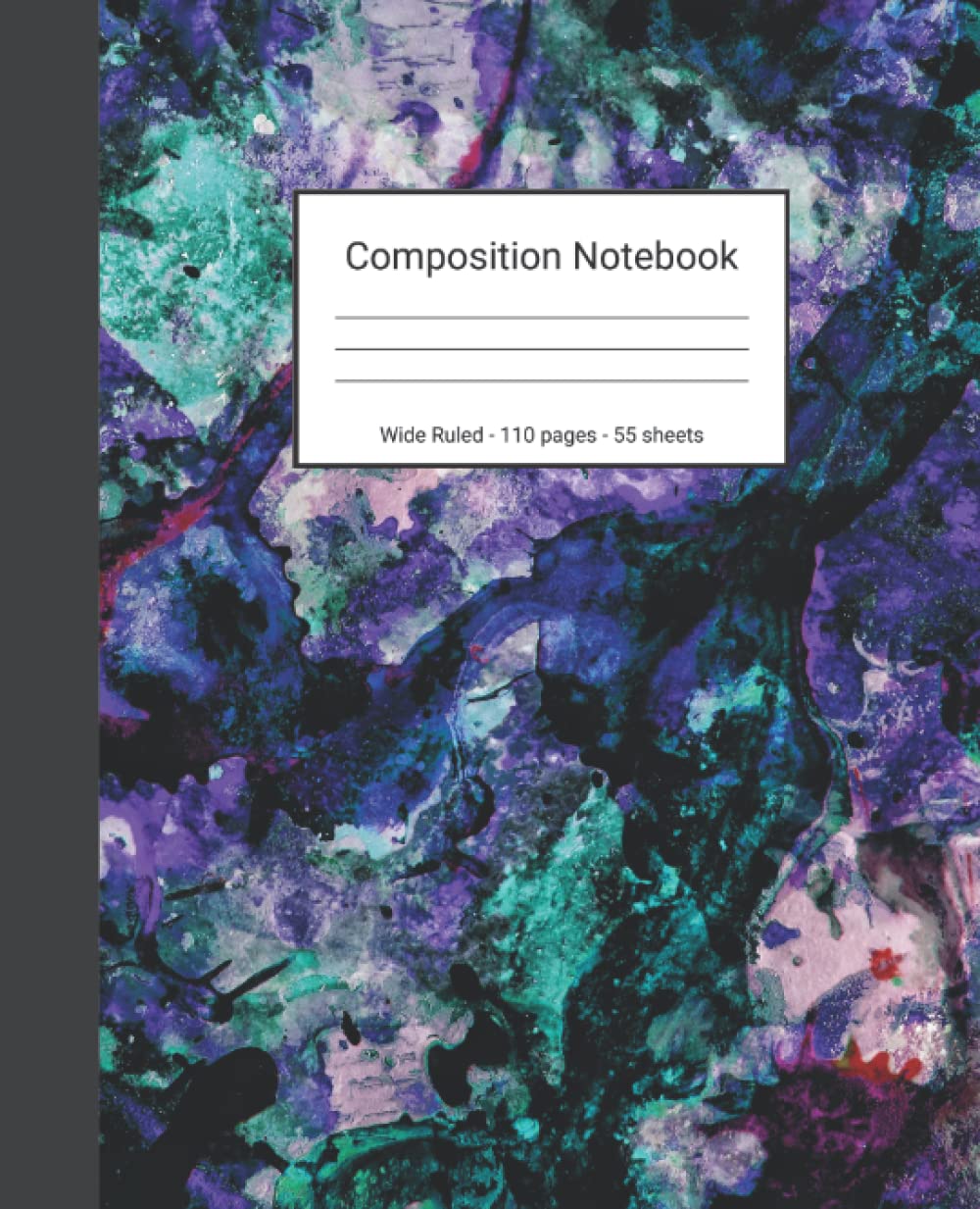 ler totalmente Composition Notebook: Wide Ruled Paper Notebook Journal - Green Blue And White Abstract Painting - Blank Wide Lined Workbook