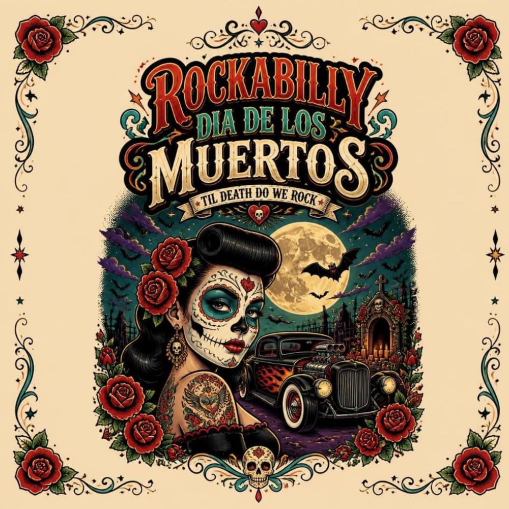 capítulo por capítulo baixar Rockabilly Día de los Muertos: Til Death Do We Rock — A Halloween Adult Coloring Book: 40 Intricate Skull, Sugar-Skull & Vintage Hot Rod Designs for Stress Relief and Relaxation