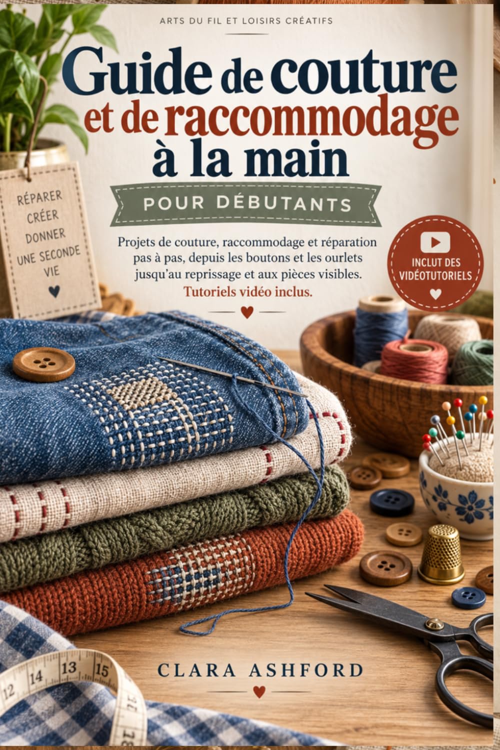 Guide de couture et de raccommodage à la main pour débutants: Projets de couture, de raccommodage et de réparation étape par étape, des boutons et... raccommodage visible. Tutoriels vidéo inclus. baixar livro de graça