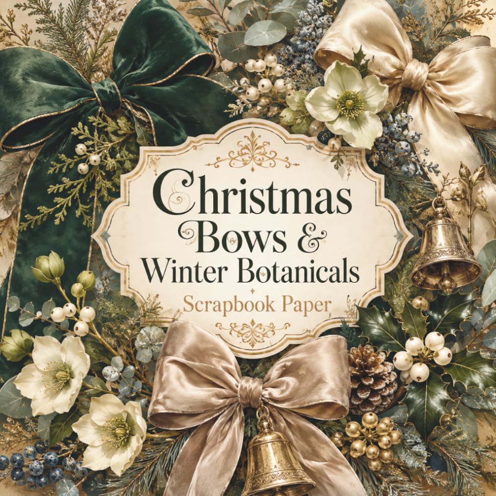 ler totalmente Christmas Bows & Winter Botanicals: 20 Elegant Festive Designs for Junk Journals, Collage, Card Making and Mixed Media Crafts