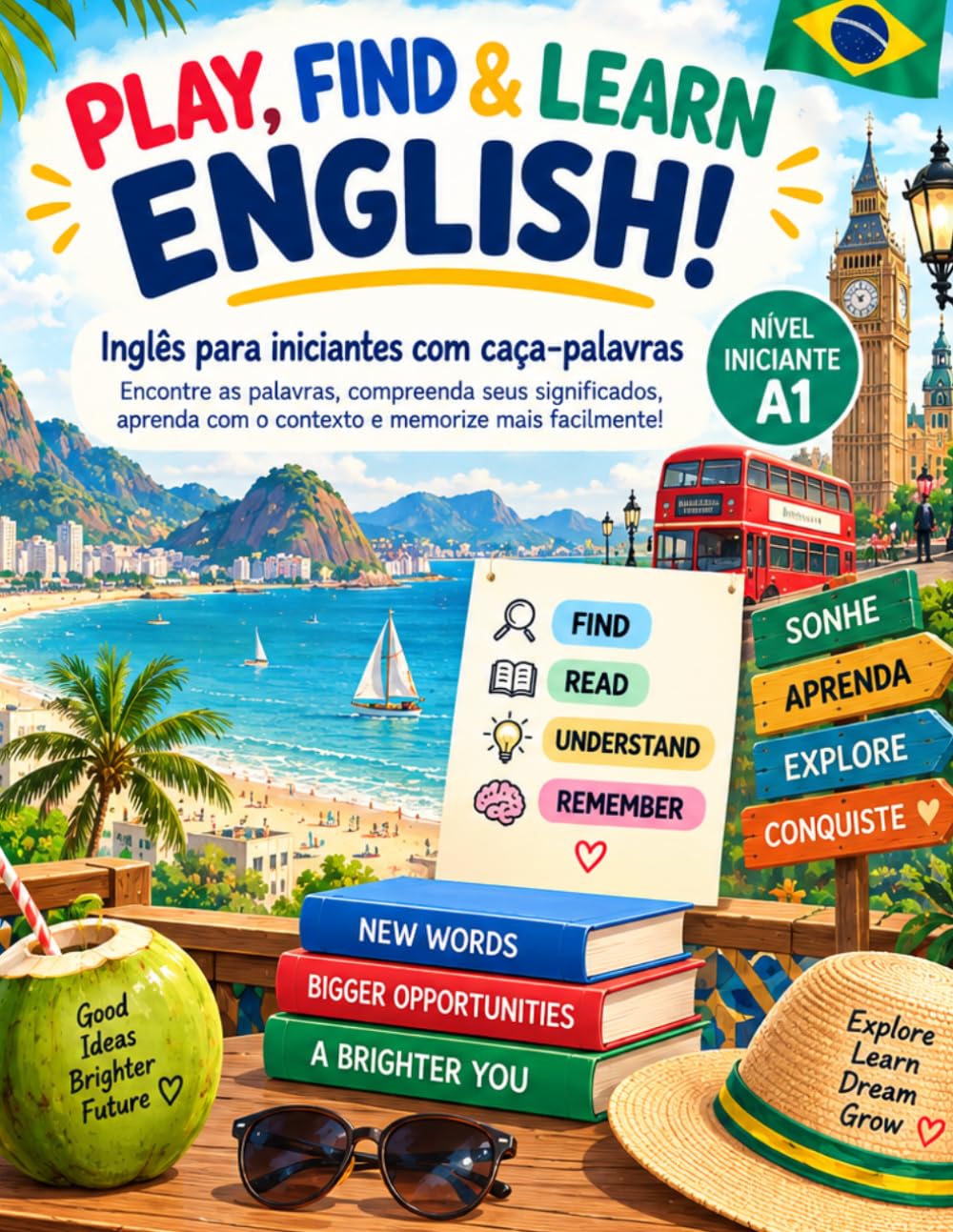 PLAY, FIND & LEARN ENGLISH! – BEGINNER LEVEL: Aprenda inglês de forma divertida com caça-palavras: encontre as palavras, entenda-as nas frases com... com mais facilidade (Portuguese Edition) baixar livro de graça