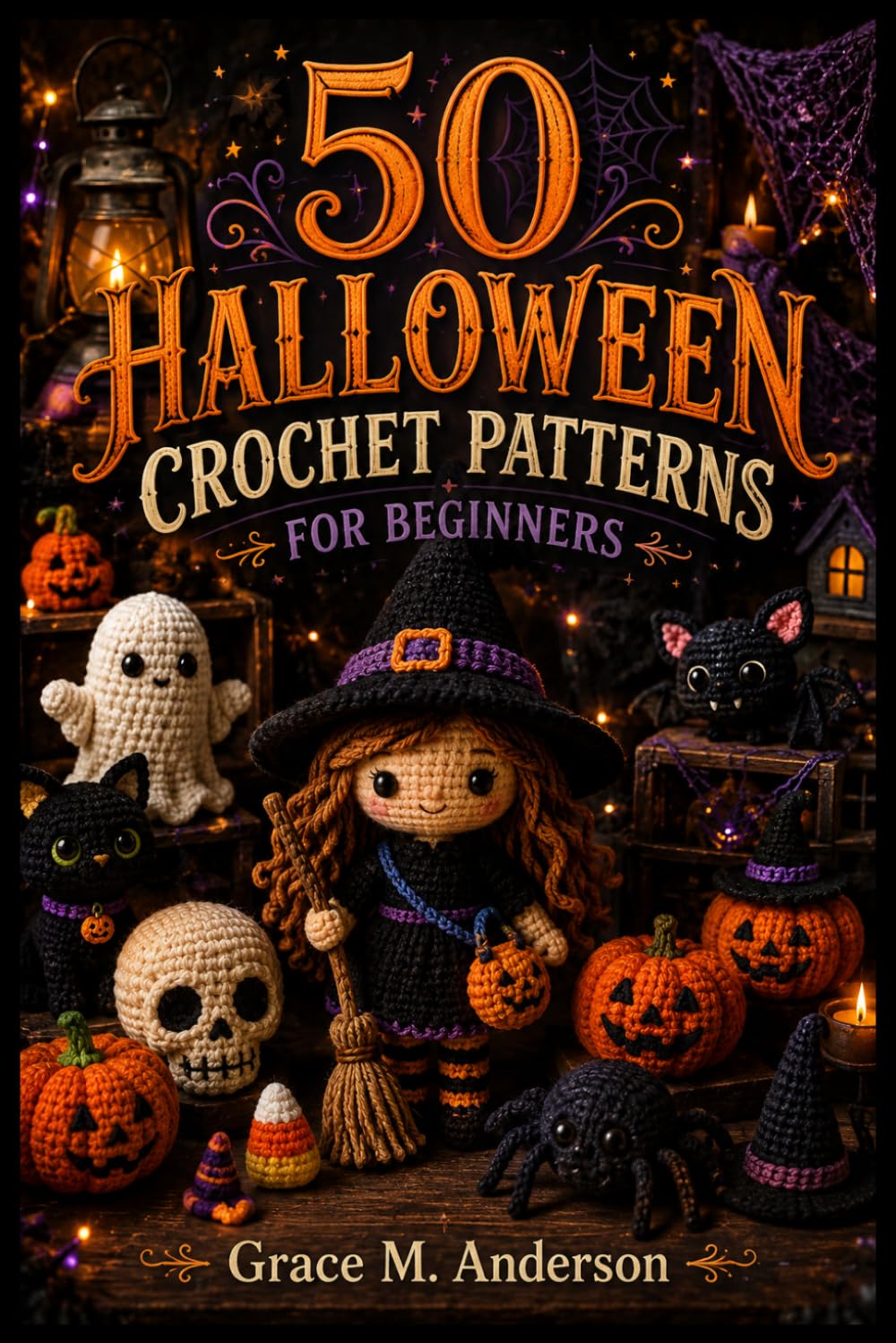 50 Halloween Crochet Patterns For Beginners: 50 Easy Step-By-Step Crochet Projects To Make Spooky Amigurumi, Ghosts, Pumpkins, Bats, Witches, Skeletons, Halloween Decorations Without Any Experience baixar livro de graça