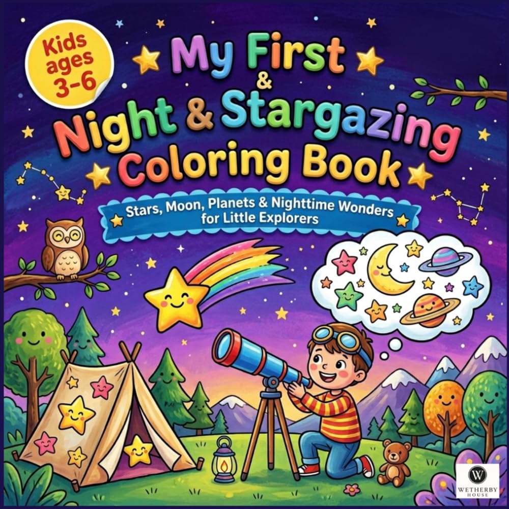 My First Night Sky and Stargazing Coloring Book: A Preschool Toddler Activity Book for Little Astronomers Stars Planets Constellations and Space Exploration