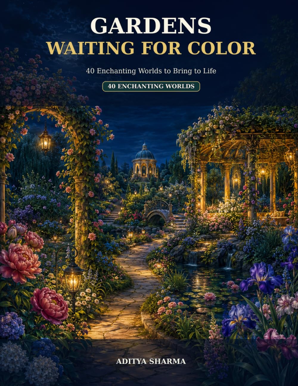 ler totalmente Gardens Waiting for Color: 40 Enchanting Worlds to Bring to Life