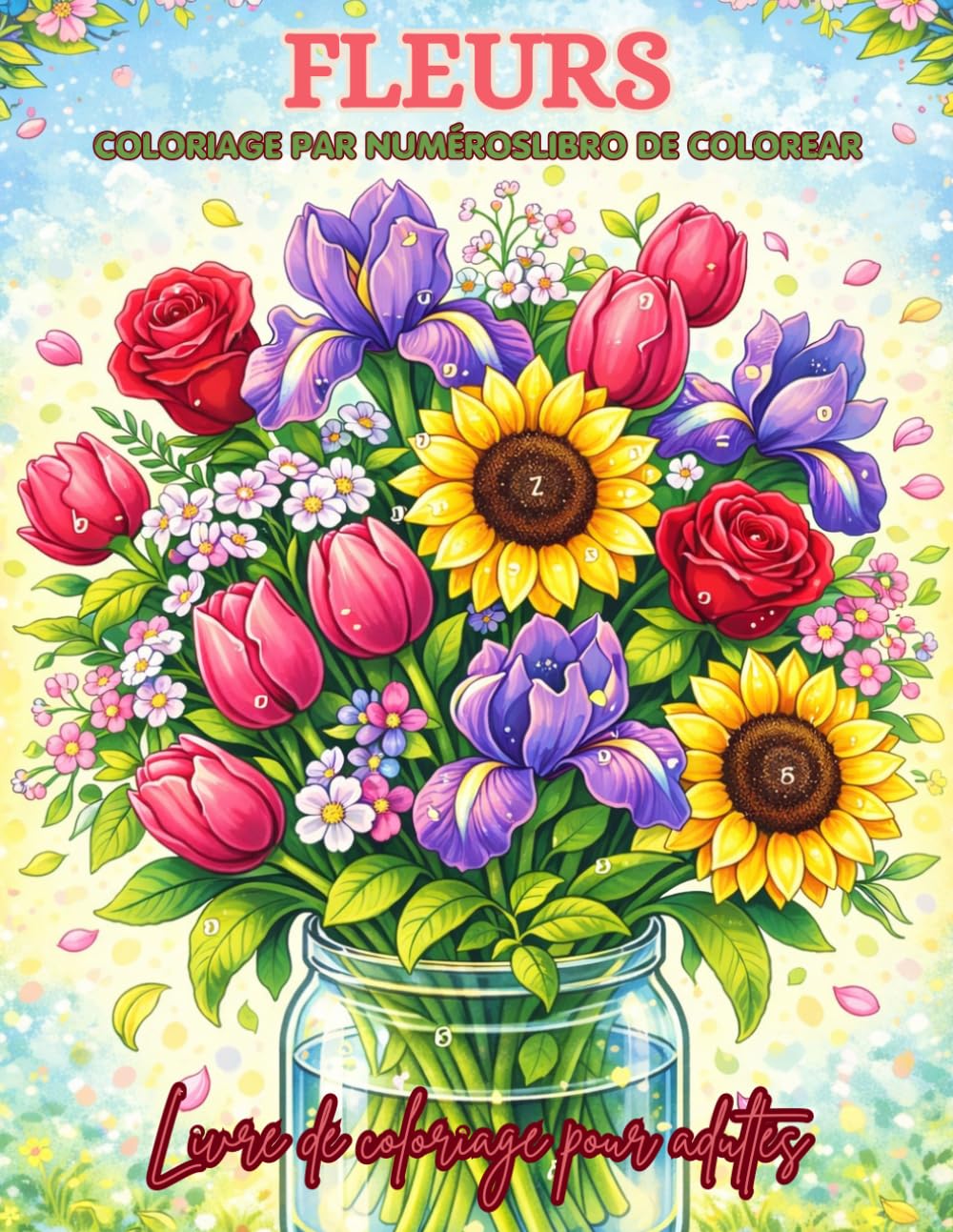 Fleurs Coloriage par numéros Livre de coloriage pour adultes: De magnifiques motifs floraux numérotés, parfaits pour encourager la pleine conscience, ... instant calme et agréable (French Edition)
