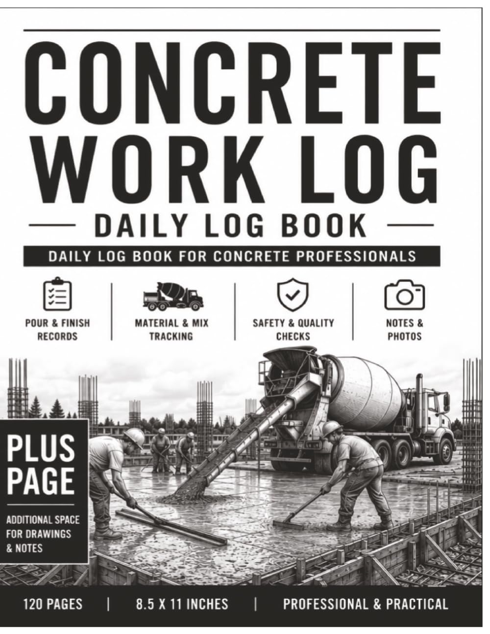 capítulo por capítulo baixar Concrete Work Log Plus Page: Daily Job Site Tracker for Concrete Contractors