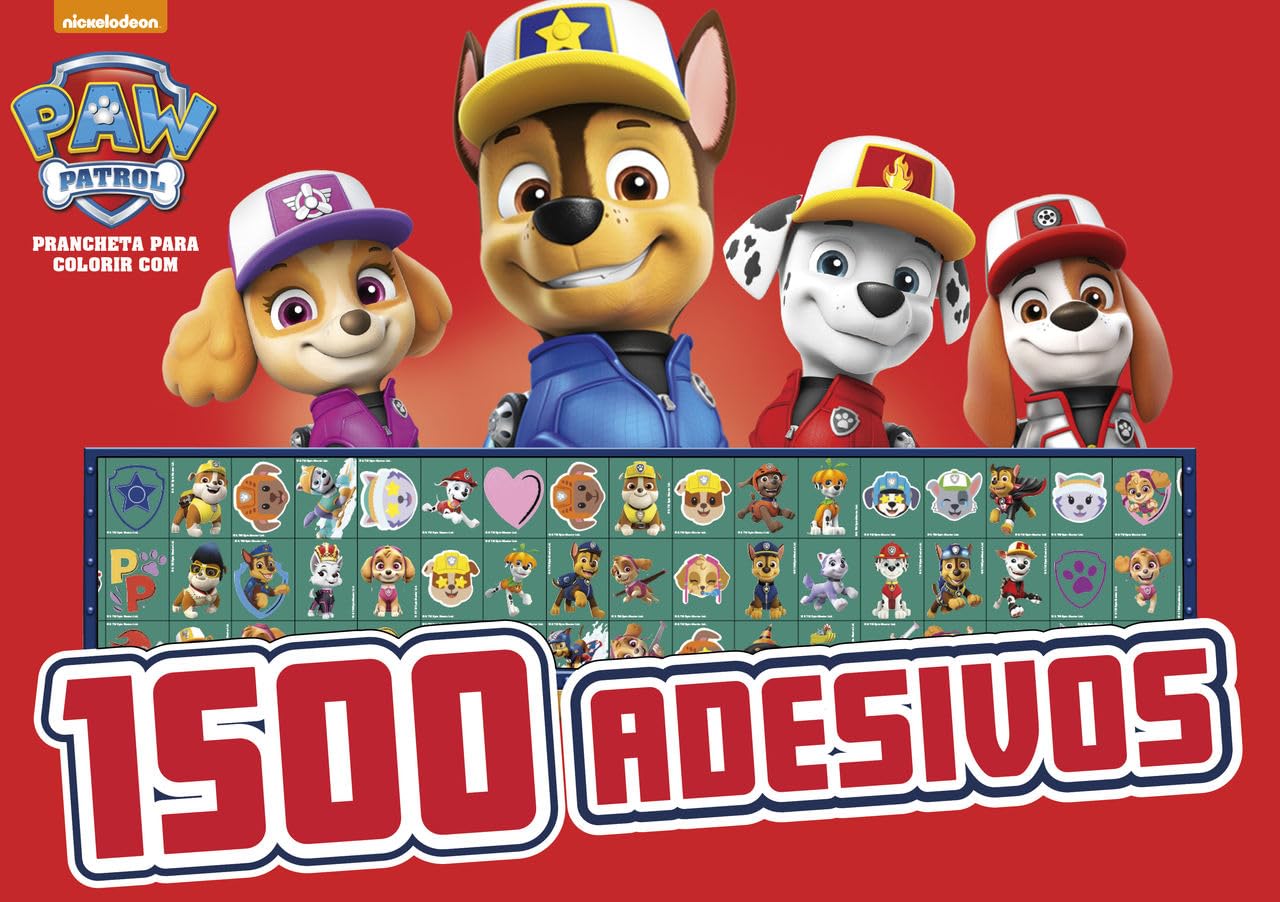 ler totalmente Patrulha Canina Prancheta para Colorir com 1500 Adesivos
