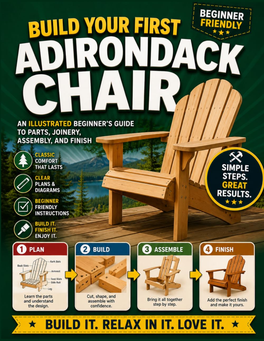 capítulo por capítulo baixar Build Your First Adirondack Chair: An Illustrated Beginner’s Guide to Parts, Joinery, Assembly, and Finish