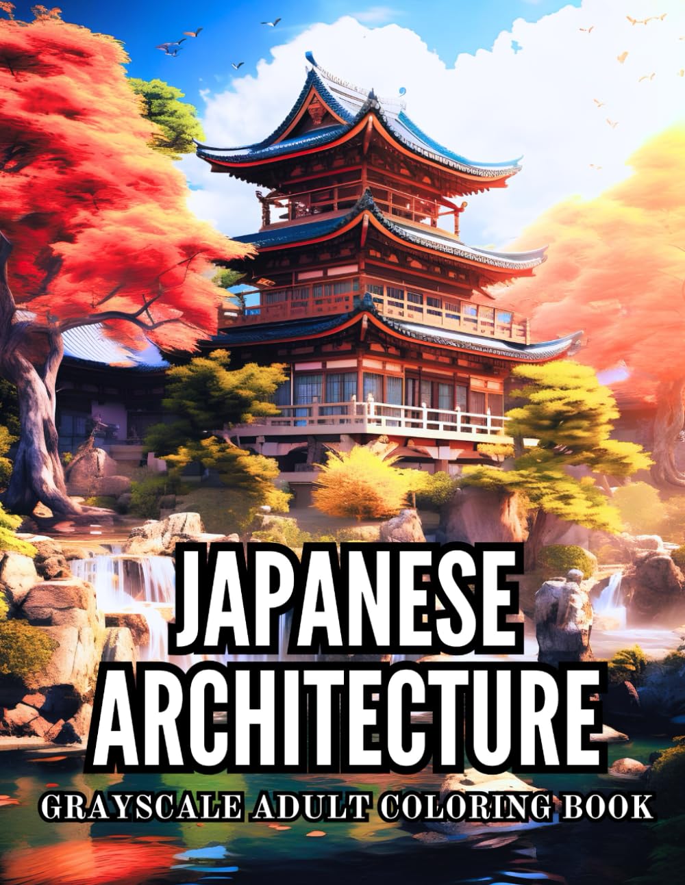 ler totalmente Japanese Architecture Grayscale Adult Coloring Book: 40 Pages of Beautiful Japan Gardens, Wooden Houses and Traditional Buildings Stress Relief and... Grayscale Adult Coloring Book Collection)