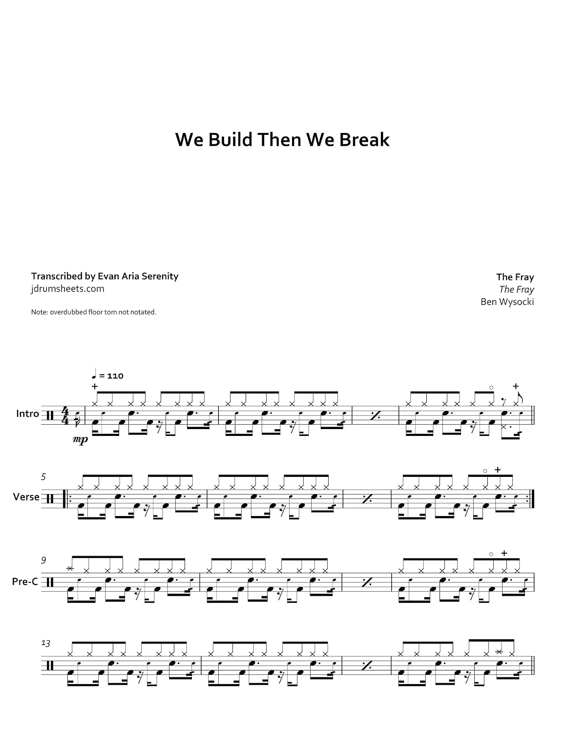 The Fray - We Build Then We Break: Drum Sheet Music (JDS: The Fray Collection Book 16) (English Edition)