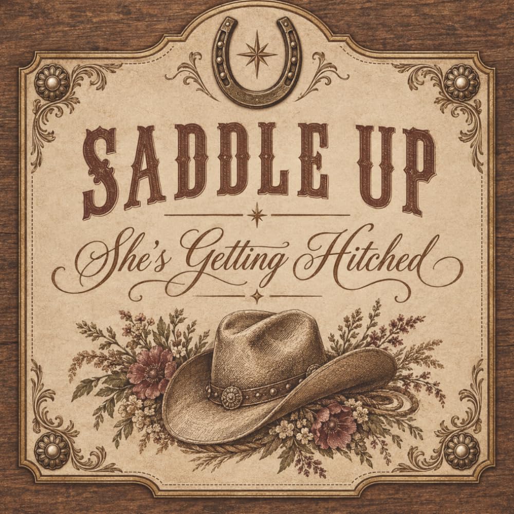 Saddle Up She's Getting Hitched: Bridal Shower Guest Book and Gift Log | Vintage Rodeo Saloon Poster Design in Kraft and Sepia | 8.5 x 8.5 Inch Sign In Book for Wishes and Advice baixar livro de graça