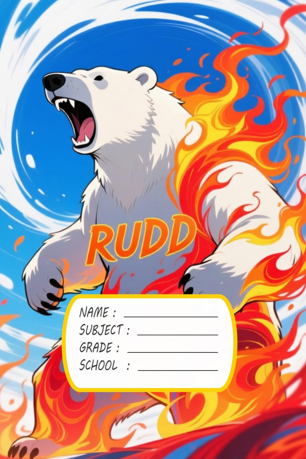 ler totalmente RUDD Fire Animal Collection: Fire Bear Composition Notebook
