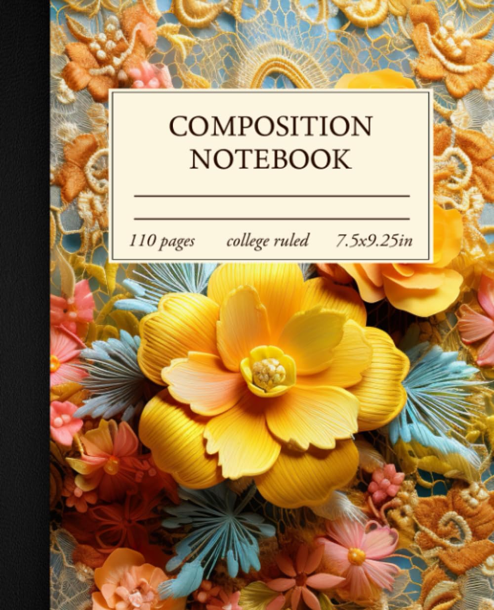 ler totalmente Composition Notebook College Ruled: Vintage Floral Aesthetic Journal For School, College, Office and Work