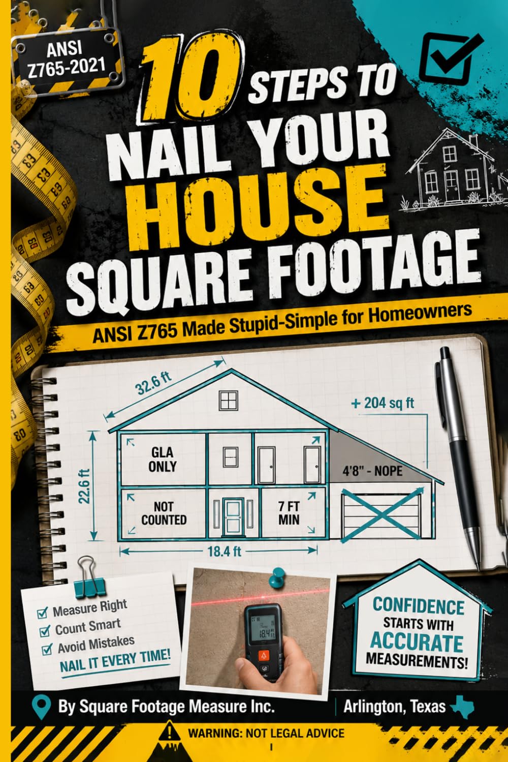 10 Steps to Nail Your House Square Footage ANSI Z765 Made Stupid-Simple for Homeowners: Real Stories, Pro Tricks & Zero Guesswork from Square Footage Measure Inc.