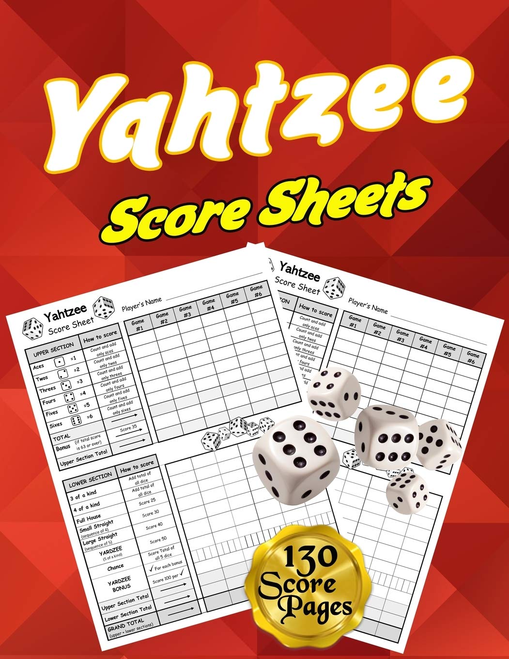 ler totalmente Yahtzee Score Sheets: 130 Pads for Scorekeeping - Yahtzee Score Pads | Yahtzee Score Cards with Size 8.5 x 11 inches (The Yahtzee Score Books)