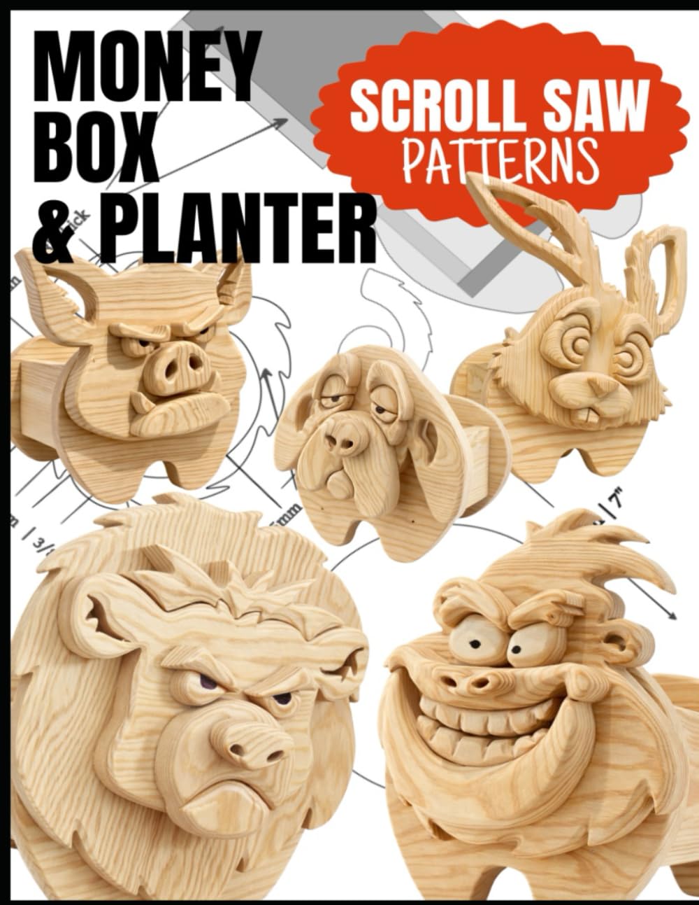 Scroll Saw Pattern – Animal-Shaped Planter or Money Box: Decorative Woodworking Project no.4 baixar livro de graça