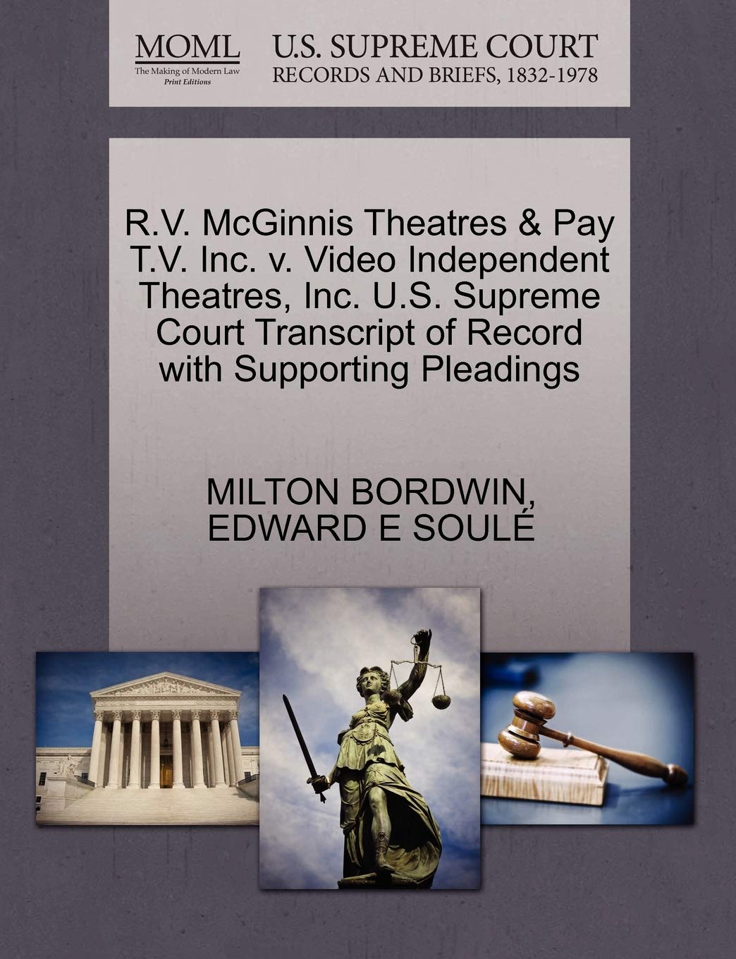 ler totalmente R.V. McGinnis Theatres & Pay T.V. Inc. v. Video Independent Theatres, Inc. U.S. Supreme Court Transcript of Record with Supporting Pleadings