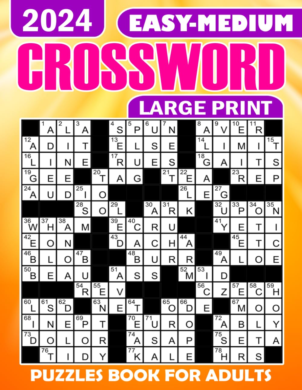 2024 Large Easy-Medium Crossword Puzzles Book For Adults: Large Print, Difficult Crossword Puzzles with Solutions for Adults and Seniors Men And Women baixar livro de graça