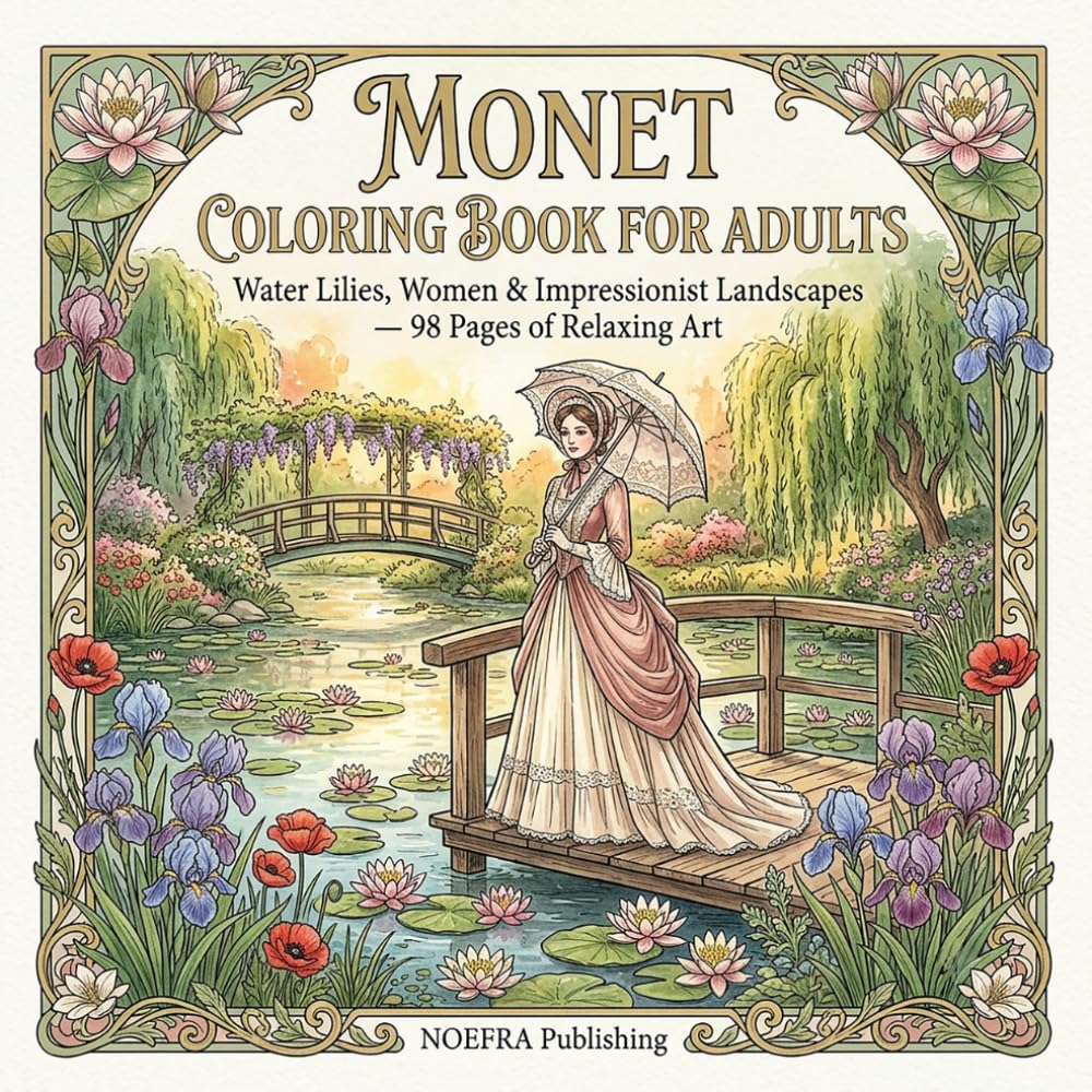 Monet Coloring Book for Adults: Water Lilies, Women & Impressionist Landscapes — 98 Pages of Relaxing Art baixar o livro de graça